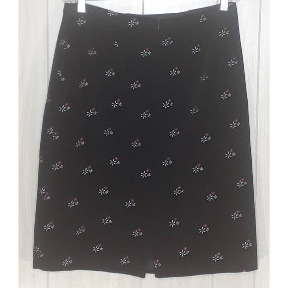 Hanna Andersson Black Crushed Velvet Embroidered With Flowers Lined Size 12 - Picture 4 of 5